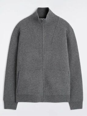 COS Relaxed Fit Gray MERINO WOOL ZIP-UP TRACK JACKET Men’s Size Large NEW